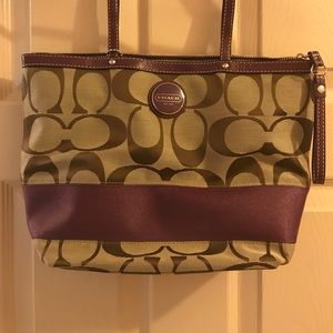N w/o t Coach khaki and plum satchel